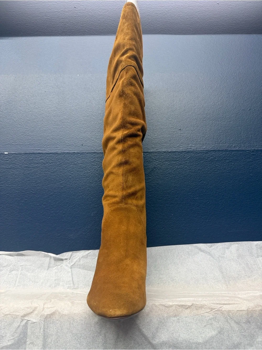Naturalizer Yuko Chestnut Brown Suede Knee-High Block Heel Boots